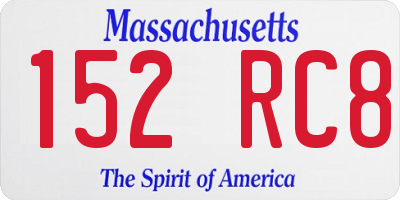 MA license plate 152RC8