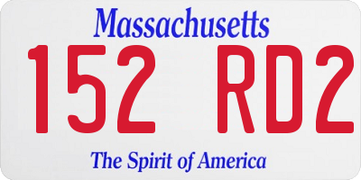 MA license plate 152RD2
