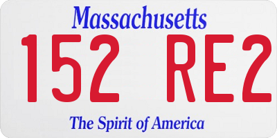 MA license plate 152RE2