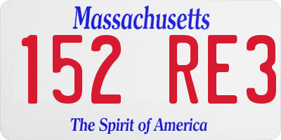 MA license plate 152RE3