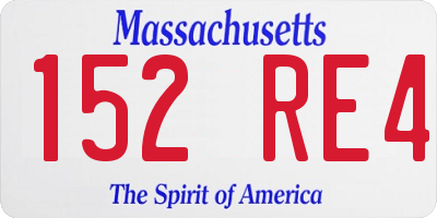 MA license plate 152RE4