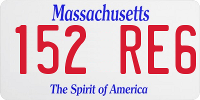 MA license plate 152RE6