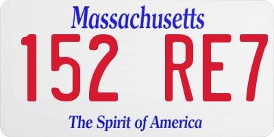 MA license plate 152RE7