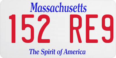 MA license plate 152RE9