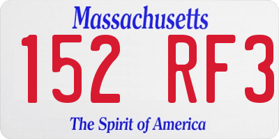 MA license plate 152RF3