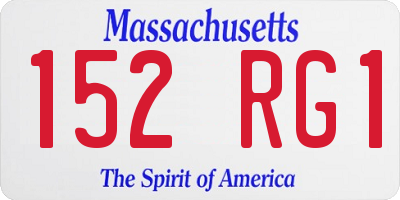 MA license plate 152RG1