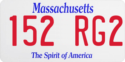 MA license plate 152RG2