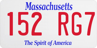 MA license plate 152RG7