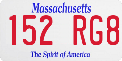 MA license plate 152RG8