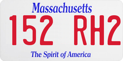 MA license plate 152RH2