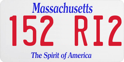 MA license plate 152RI2