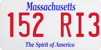 MA license plate 152RI3
