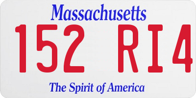 MA license plate 152RI4