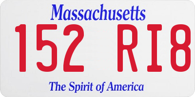MA license plate 152RI8