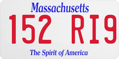 MA license plate 152RI9