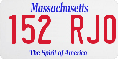 MA license plate 152RJ0