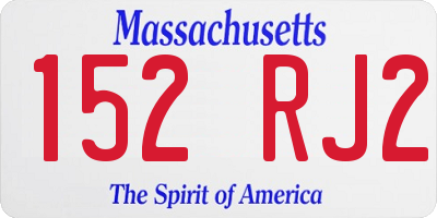 MA license plate 152RJ2