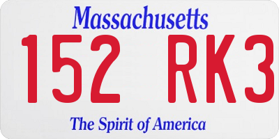 MA license plate 152RK3