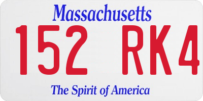 MA license plate 152RK4