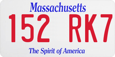 MA license plate 152RK7