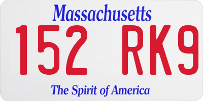 MA license plate 152RK9