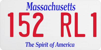 MA license plate 152RL1
