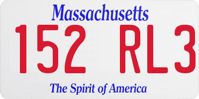 MA license plate 152RL3