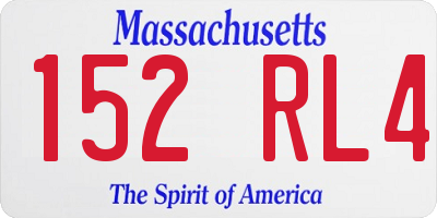 MA license plate 152RL4