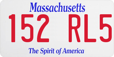 MA license plate 152RL5