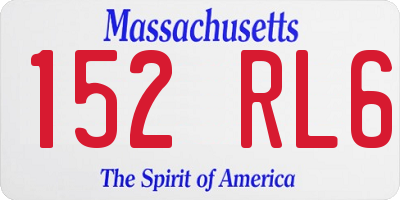 MA license plate 152RL6
