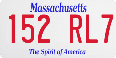 MA license plate 152RL7