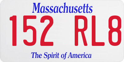 MA license plate 152RL8