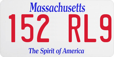 MA license plate 152RL9