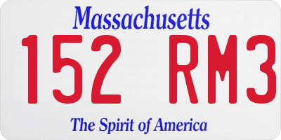 MA license plate 152RM3