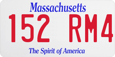 MA license plate 152RM4
