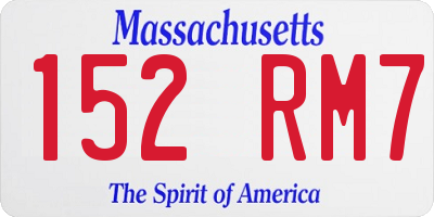 MA license plate 152RM7