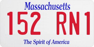 MA license plate 152RN1