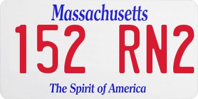MA license plate 152RN2