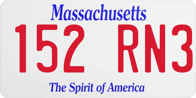 MA license plate 152RN3