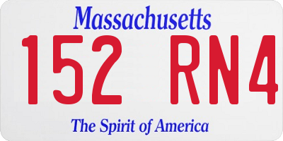 MA license plate 152RN4