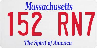 MA license plate 152RN7