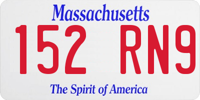 MA license plate 152RN9