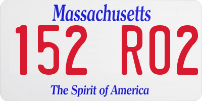 MA license plate 152RO2
