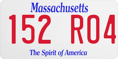 MA license plate 152RO4