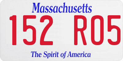MA license plate 152RO5
