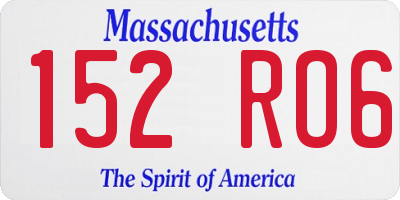 MA license plate 152RO6