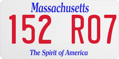 MA license plate 152RO7