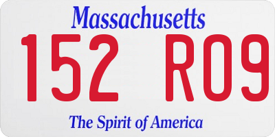 MA license plate 152RO9