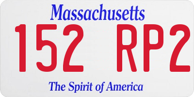 MA license plate 152RP2