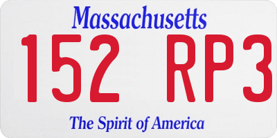 MA license plate 152RP3